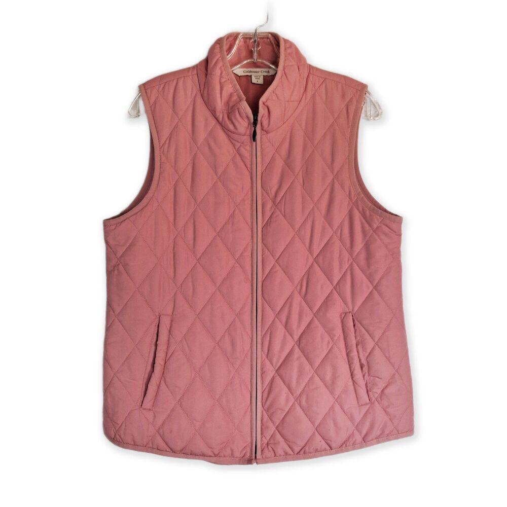 Coldwater Creek Women's Dusty Pink Quilted Full Zip Vest Size S (6-8)